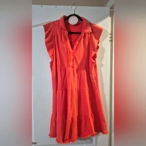 Boutique Coral Sleeveless Dress